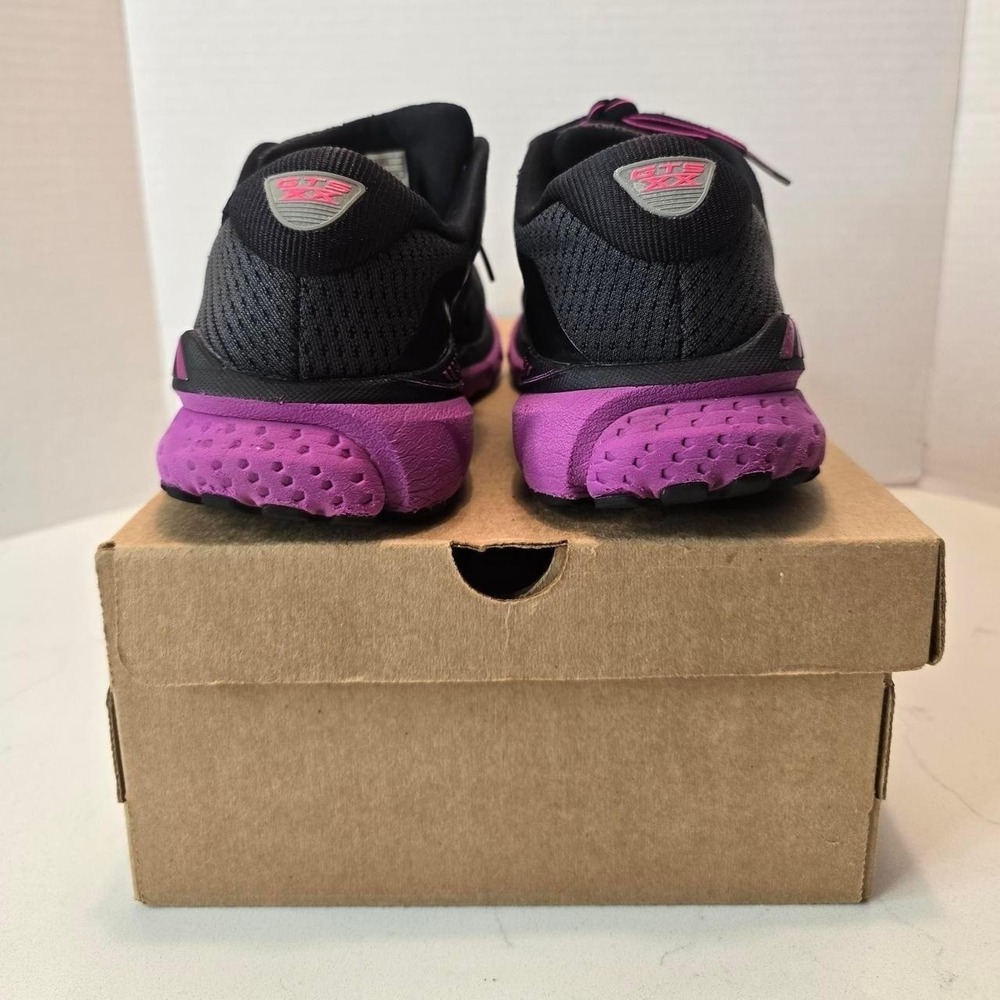 Brooks Adrenaline GTS 20 Black Purple Running Shoes Women- 9.5 - Picture 3 of 7